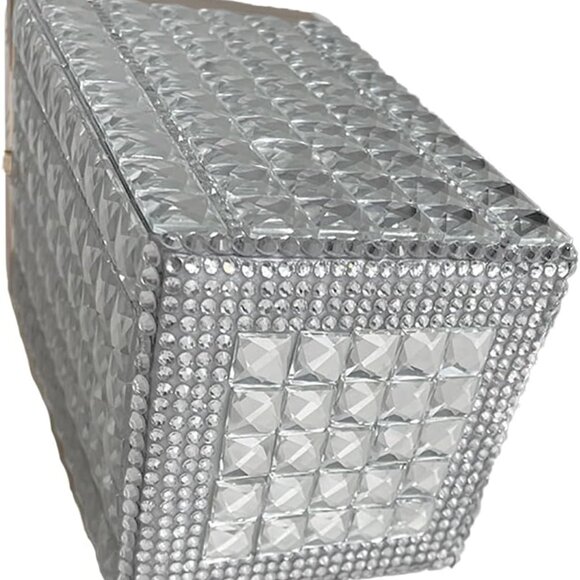 Chic Acrylic Lipstick Clutch with Rhinestones - Perfect for Parties & Weddings - Picture 5 of 6